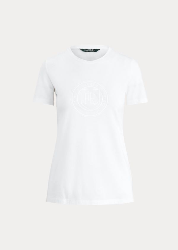 Playeras Ralph Lauren Mujer Blancos - Graphic Logo - GTSPX7854